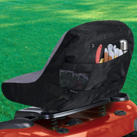 Backside with convenient storage pockets for gloves and small tools.