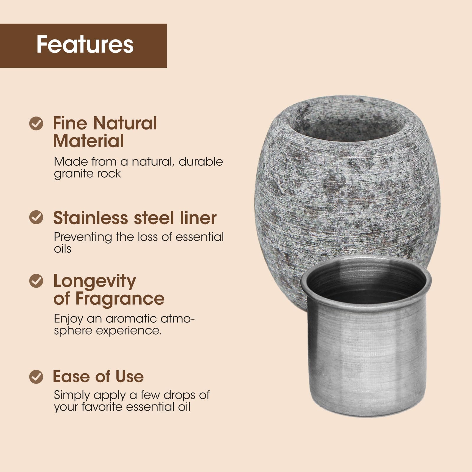 MXMZHXU heat resistant stone endures sauna temps for reliable aroma diffusion