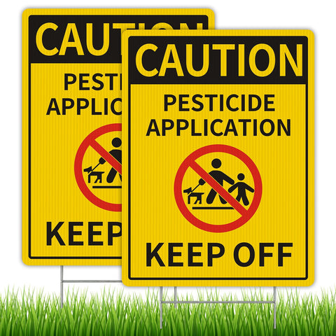 MXRVEN pesticide warning yard sign full view for outdoor visibility and safety.