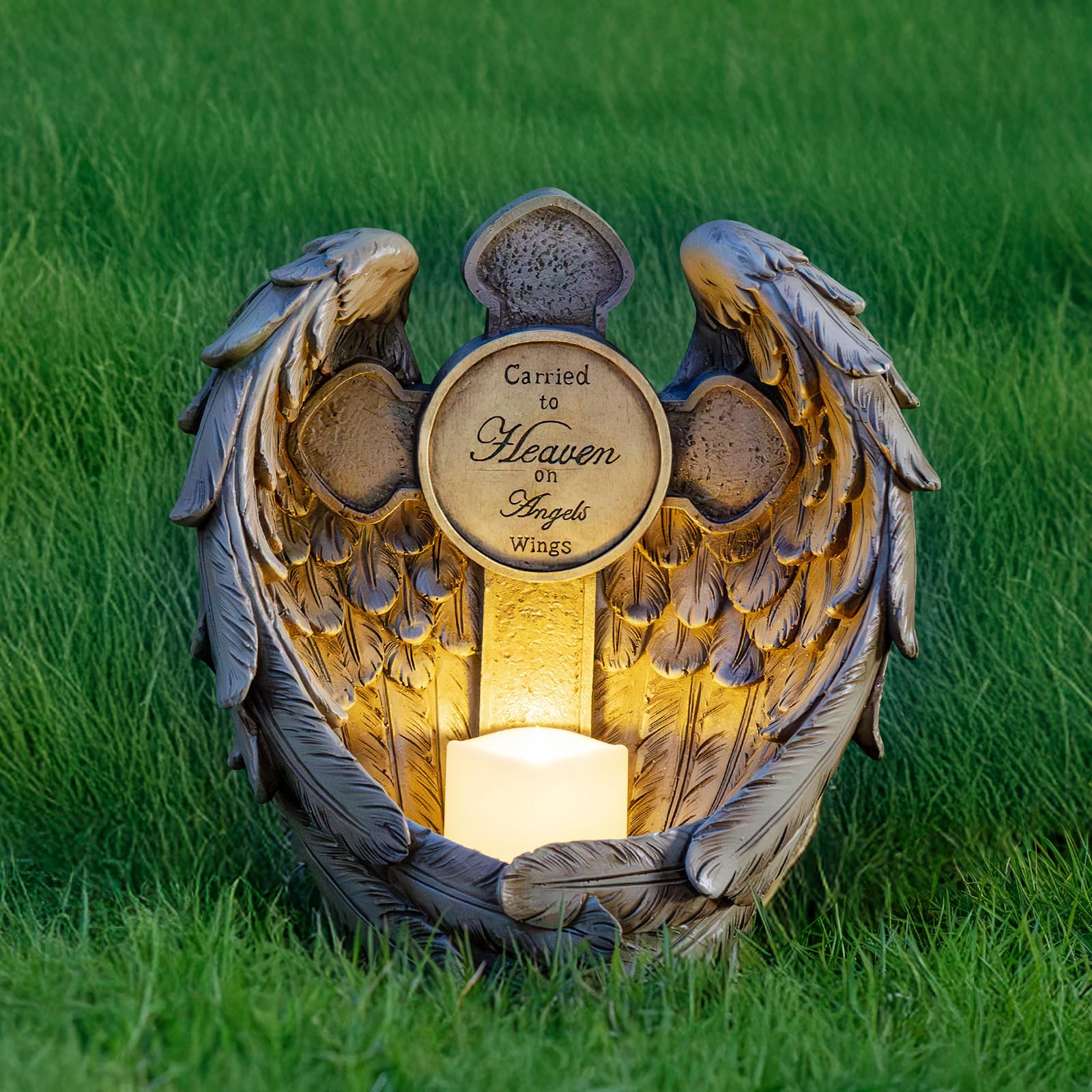 MXwcy Flameless LED memorial candle provides safe ambient illumination