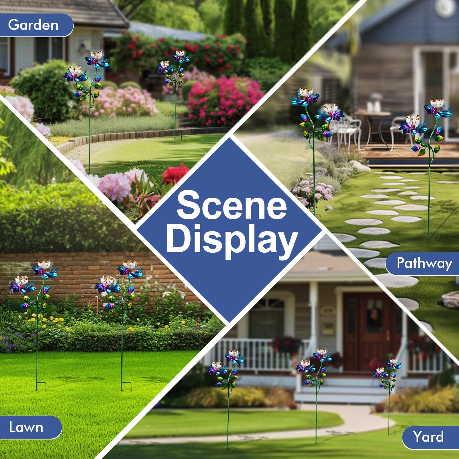 MXwcy solar-powered garden light-up spinner brightens evenings with gentle motion.