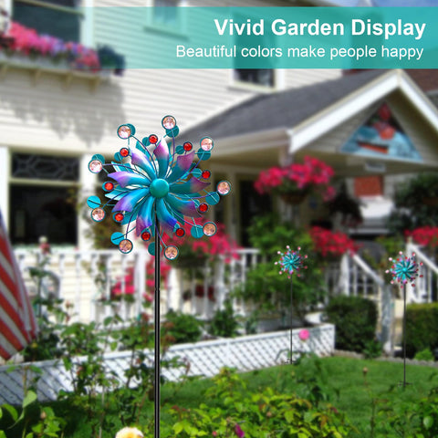 MXwcy solar wind spinner opposing blades create dynamic motion for visual interest.
