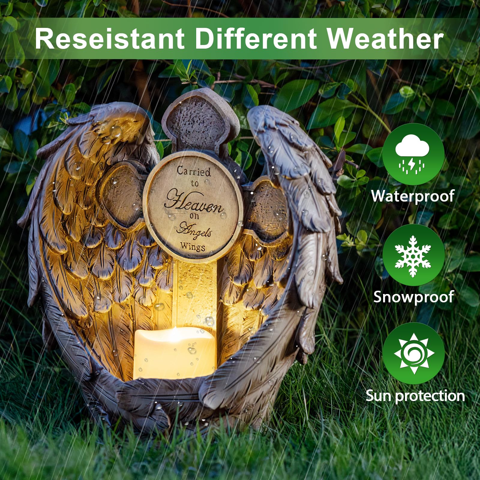 MXwcy Weatherproof resin memorial statue resilient to weather conditions