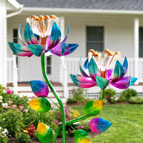 MXwcy twin-flowers craft enlivens patios with tranquil motion and color.