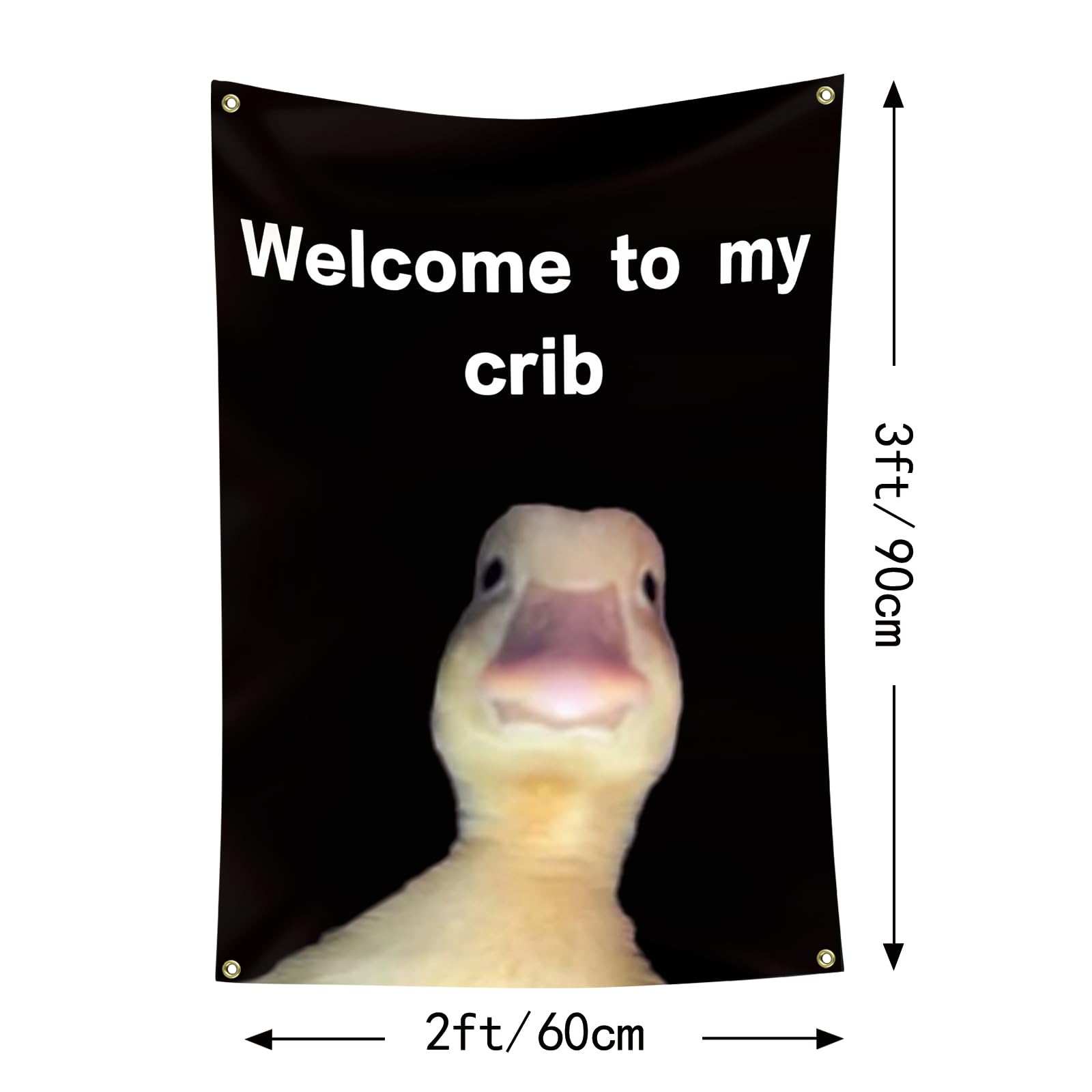 My Crib Flag brass grommets reinforce durability for long-term hanging.
