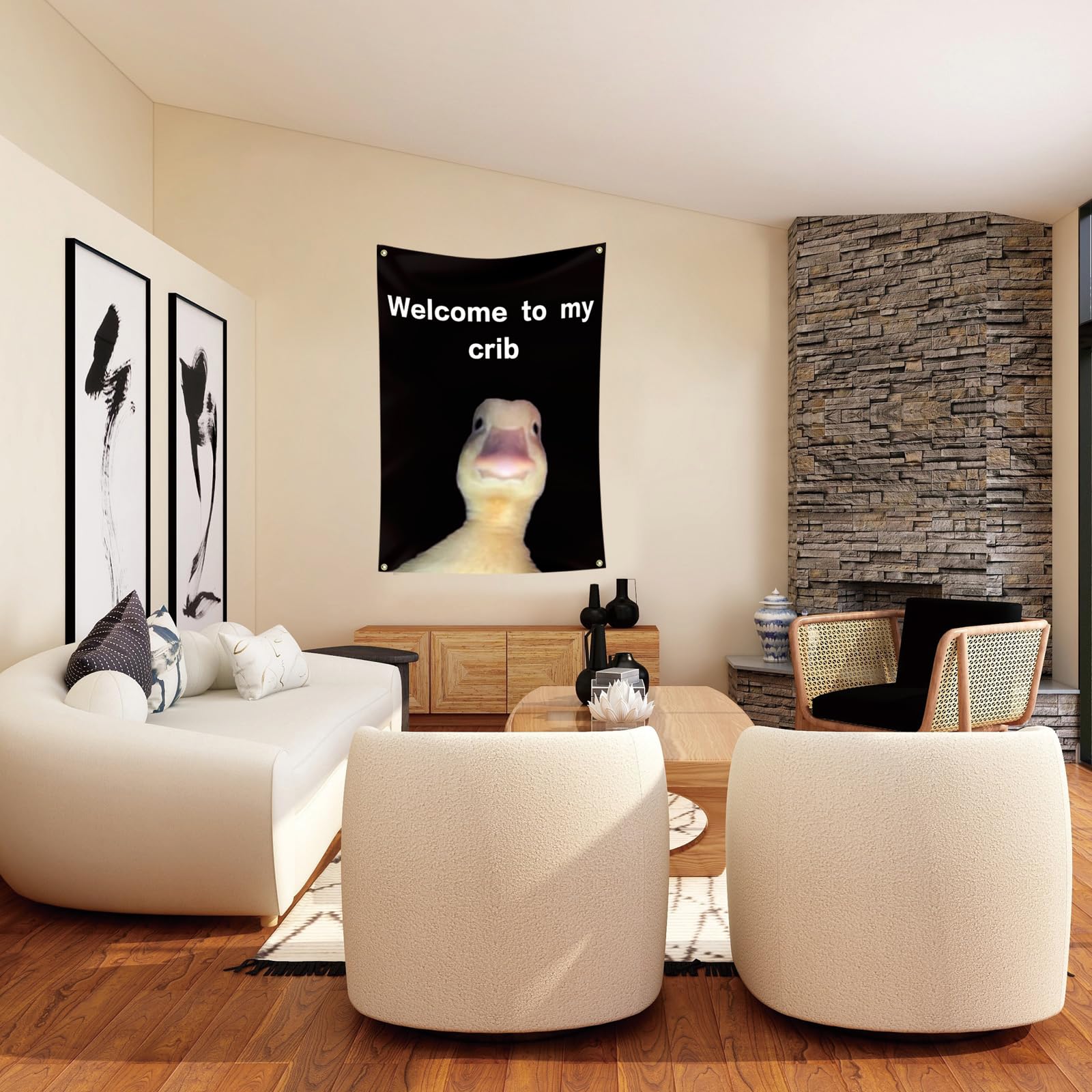 My Crib Flag ready for outdoor parties and easy hanging anywhere.