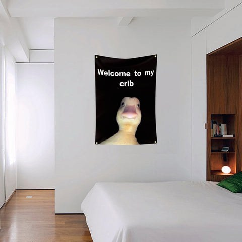 My Crib Flag room decor showcasing a bold design on wall.