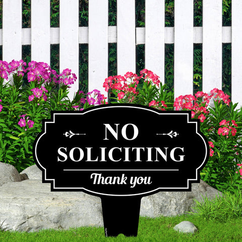 My Sign Center no-soliciting sign for yard with 13x13 display, sturdy outdoor visibility.