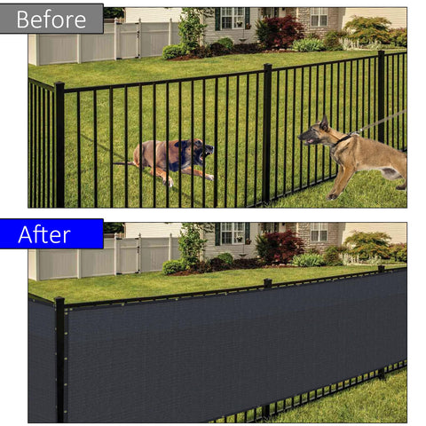 mychoiii black fence cover durable, sun-protected HDPE fabric for long-lasting shade.
