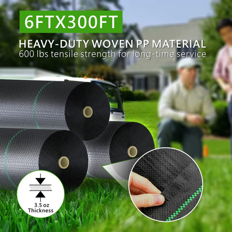 Mychoiii weed barrier roll covers 1,800 sq ft for expansive spaces.