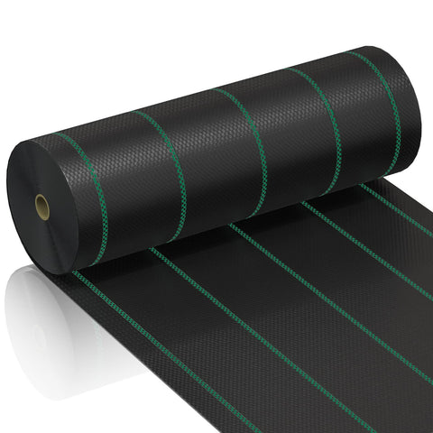 Mychoiii weed barrier roll, 6ft wide, quick coverage for large garden beds.