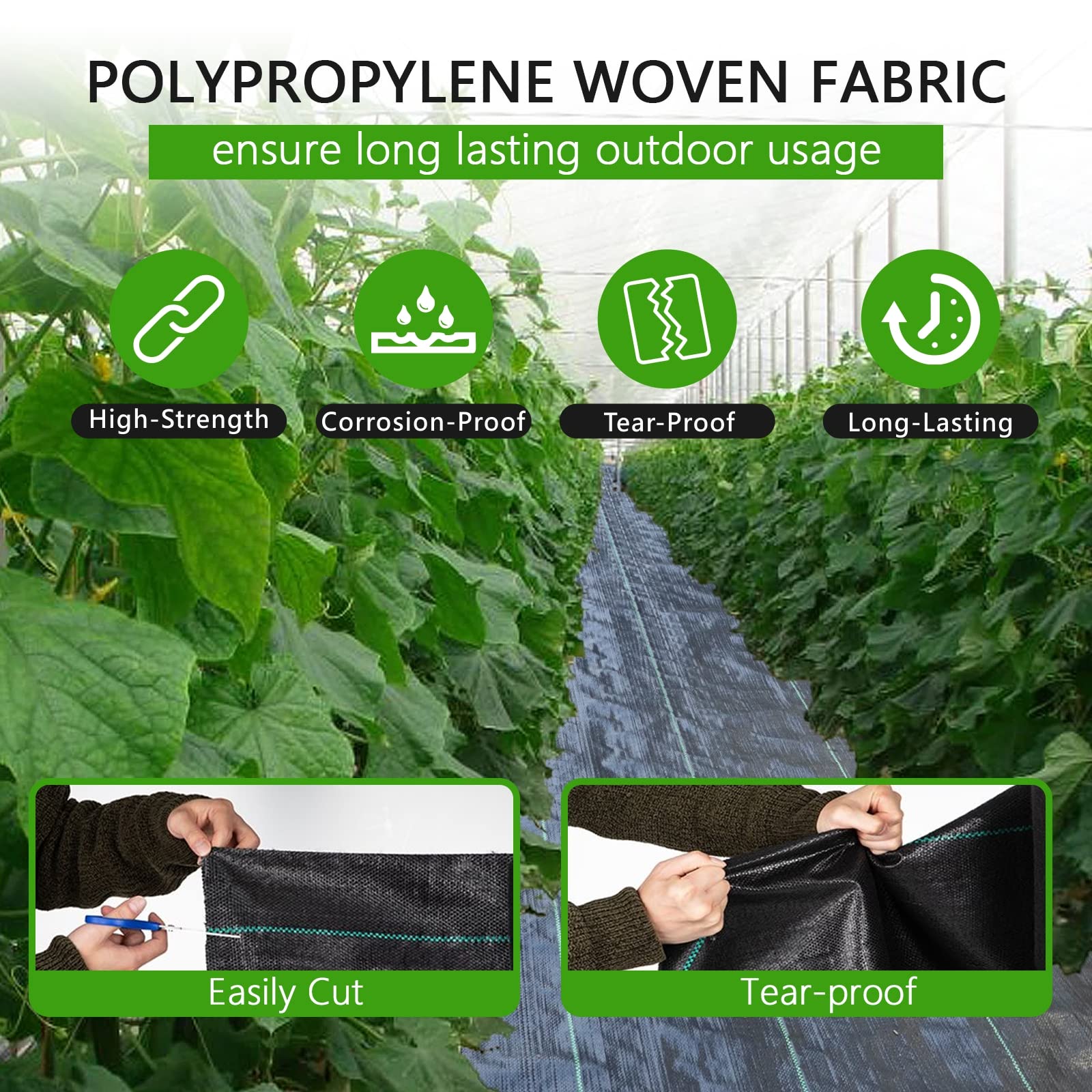 Mychoiii woven polypropylene 3.5oz offers durable ground cover performance.