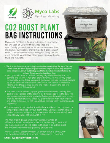 Myco Labs CO2 Boost Bag grow room use suits indoor gardens for continuous support.