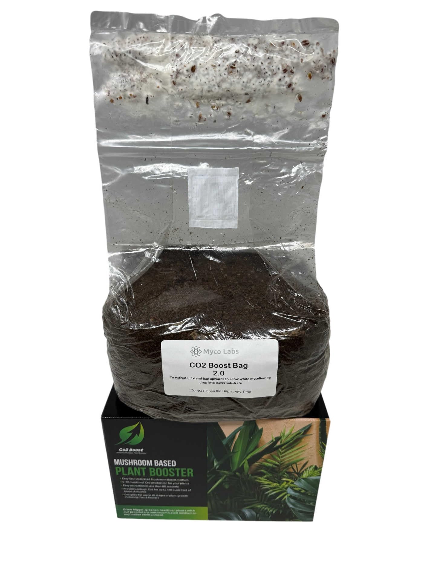 Myco Labs CO2 Boost Bag 4x4 tent setup enhances CO2 for thriving compact spaces.