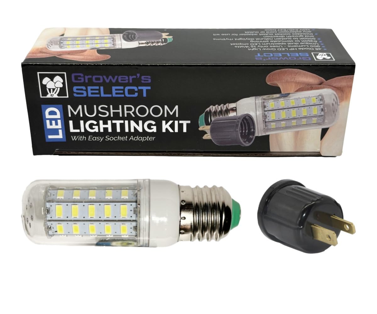 Myco Labs Grower's Select E26 LED Light emitting 6000K spectrum for mushroom pinning