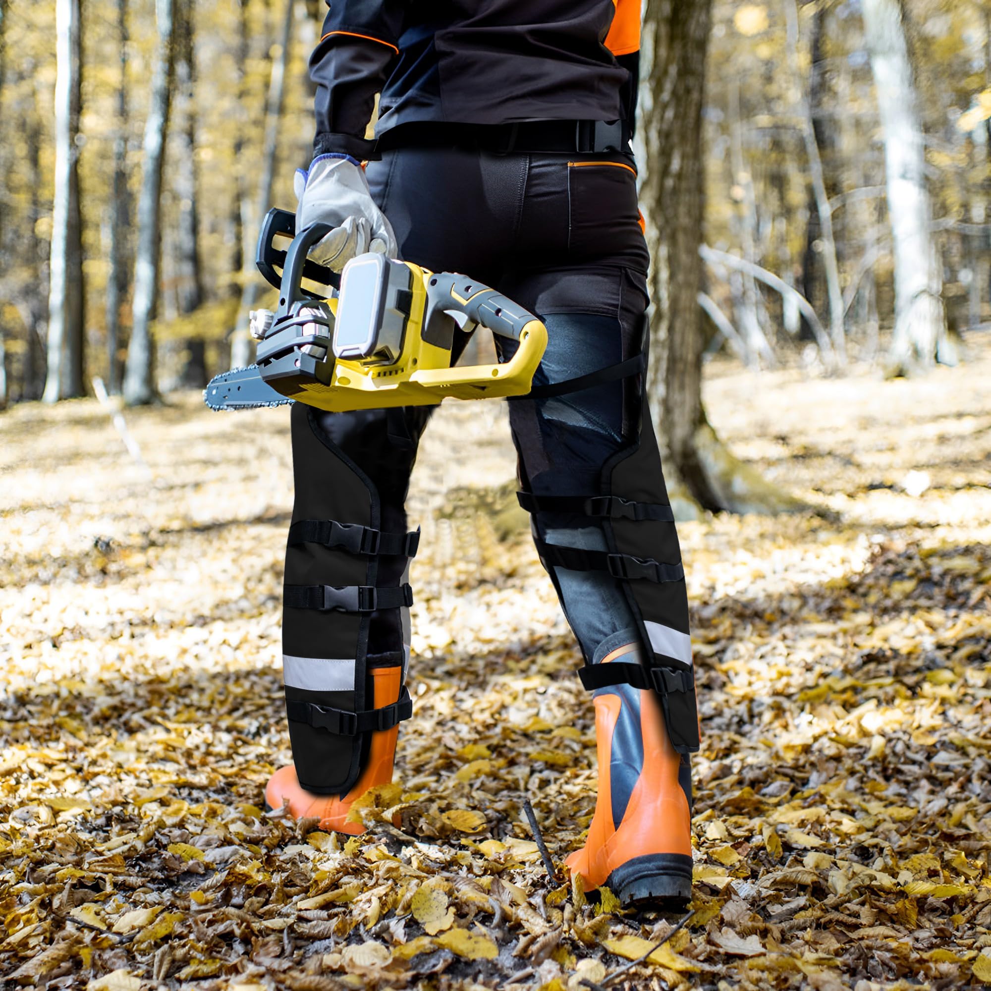 MYDAYS OUTDOOR chaps in use during forestry tasks for protection