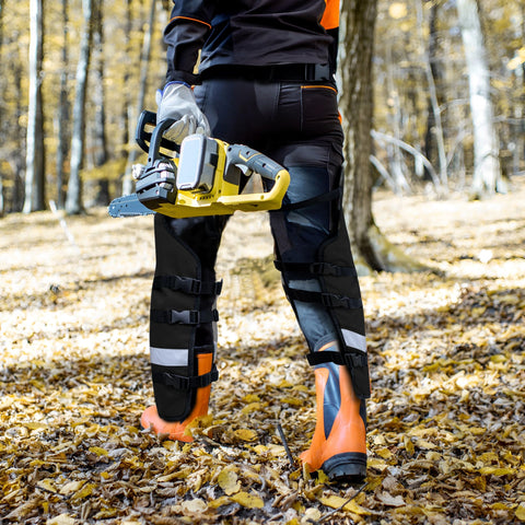 MYDAYS OUTDOOR chaps in use during forestry tasks for protection
