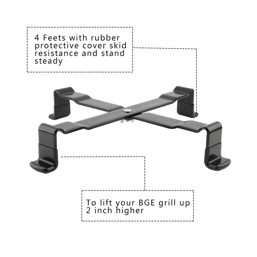 Mydracas grill stand with non-slip feet keeps grill in place during use.
