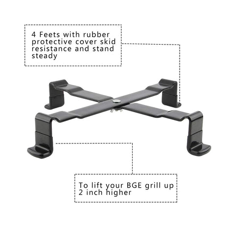Mydracas grill stand with non-slip feet keeps grill in place during use.