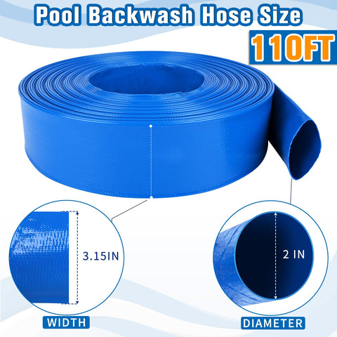 MYFAMIREA 2in PVC hose with reinforced design resists wear for long-lasting outdoor use.