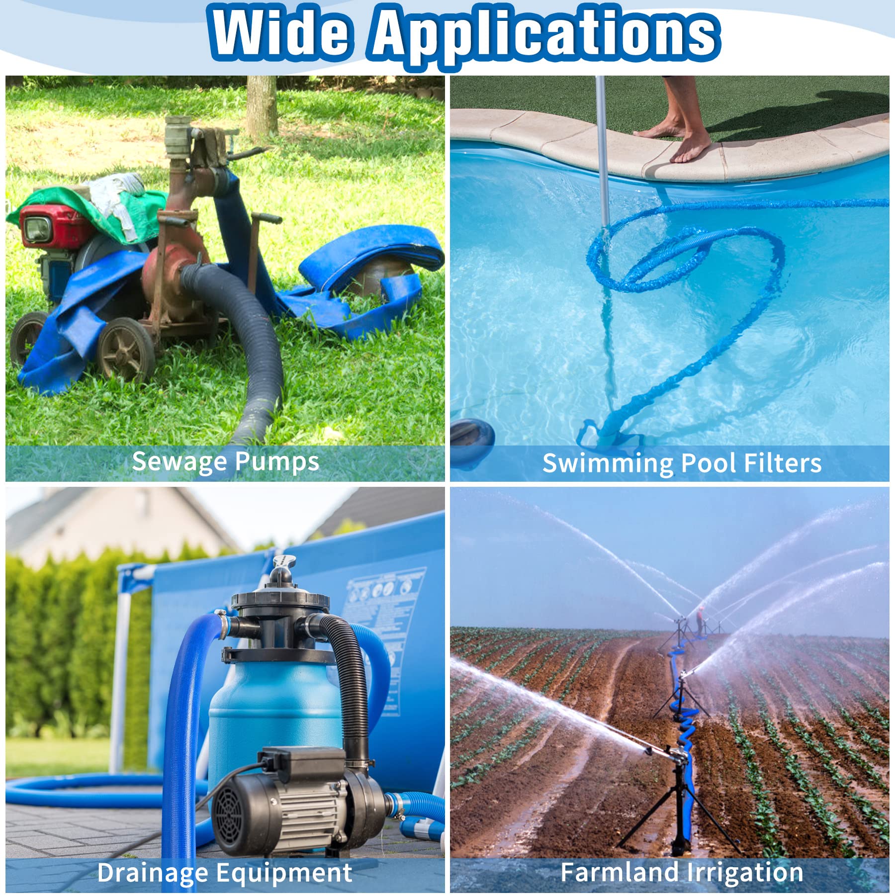 MYFAMIREA versatile hose suitable for pools, sump pumps, and drainage tasks.