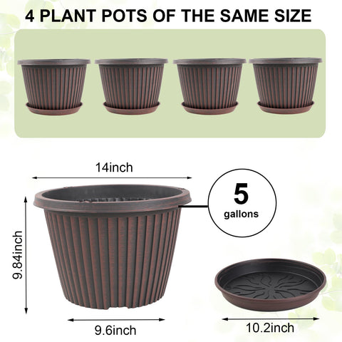 Myfeegoin plant pot with saucer and drainage holes for better water management.
