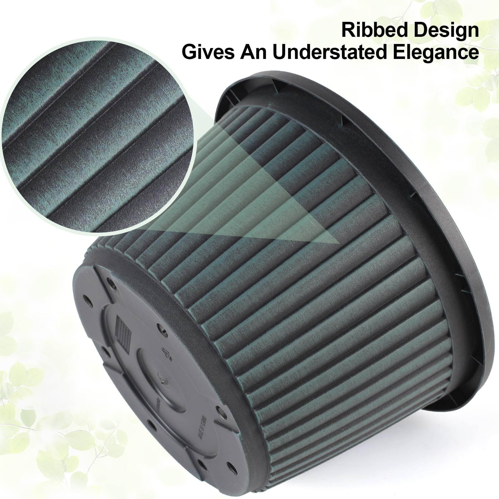 Myfeegoin blue-green 10-inch planter in natural sunlight highlighting color and size.