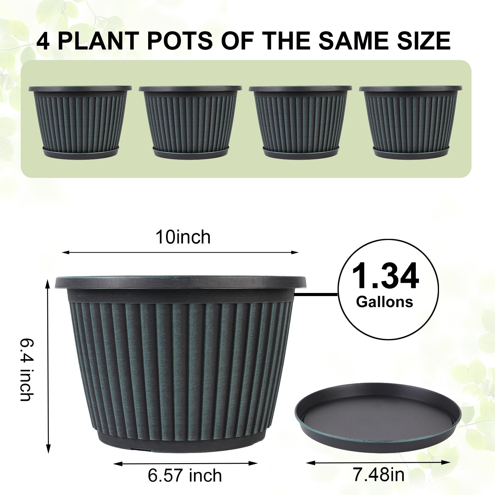 Myfeegoin red-brown 10-inch planter with saucer ready for deck setup.