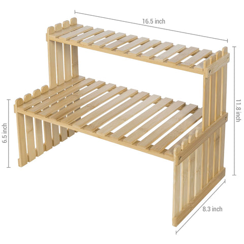 MyGift desk space saver bamboo stand helps organize essentials