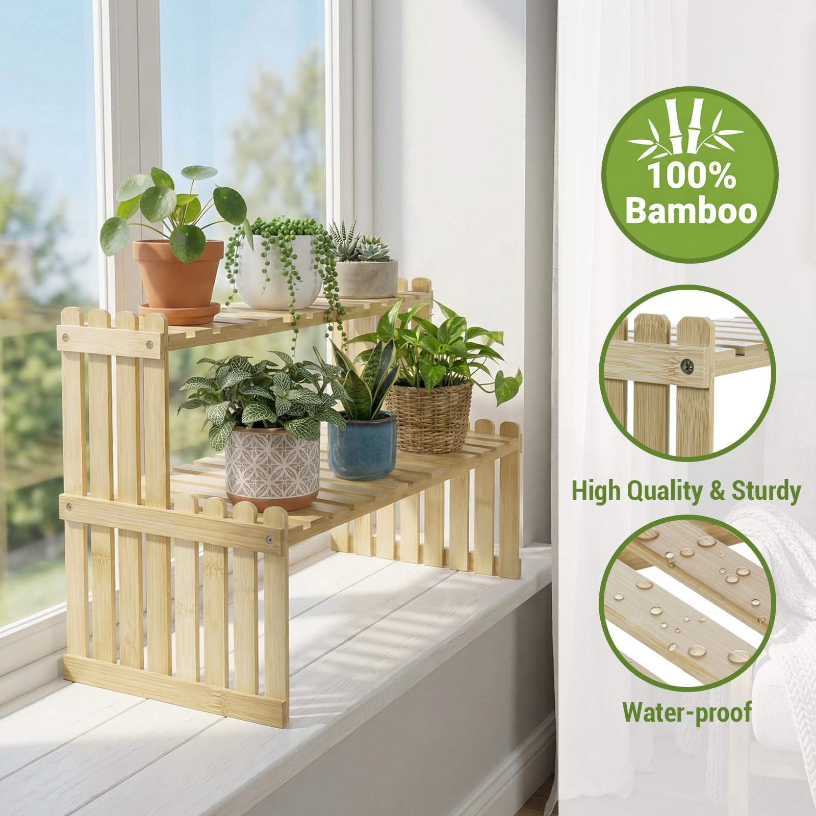 MyGift mini plant stand for desk adds greenery easily
