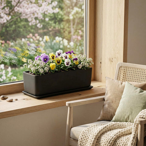 MyGift planter with two drainage holes supporting healthy plant care