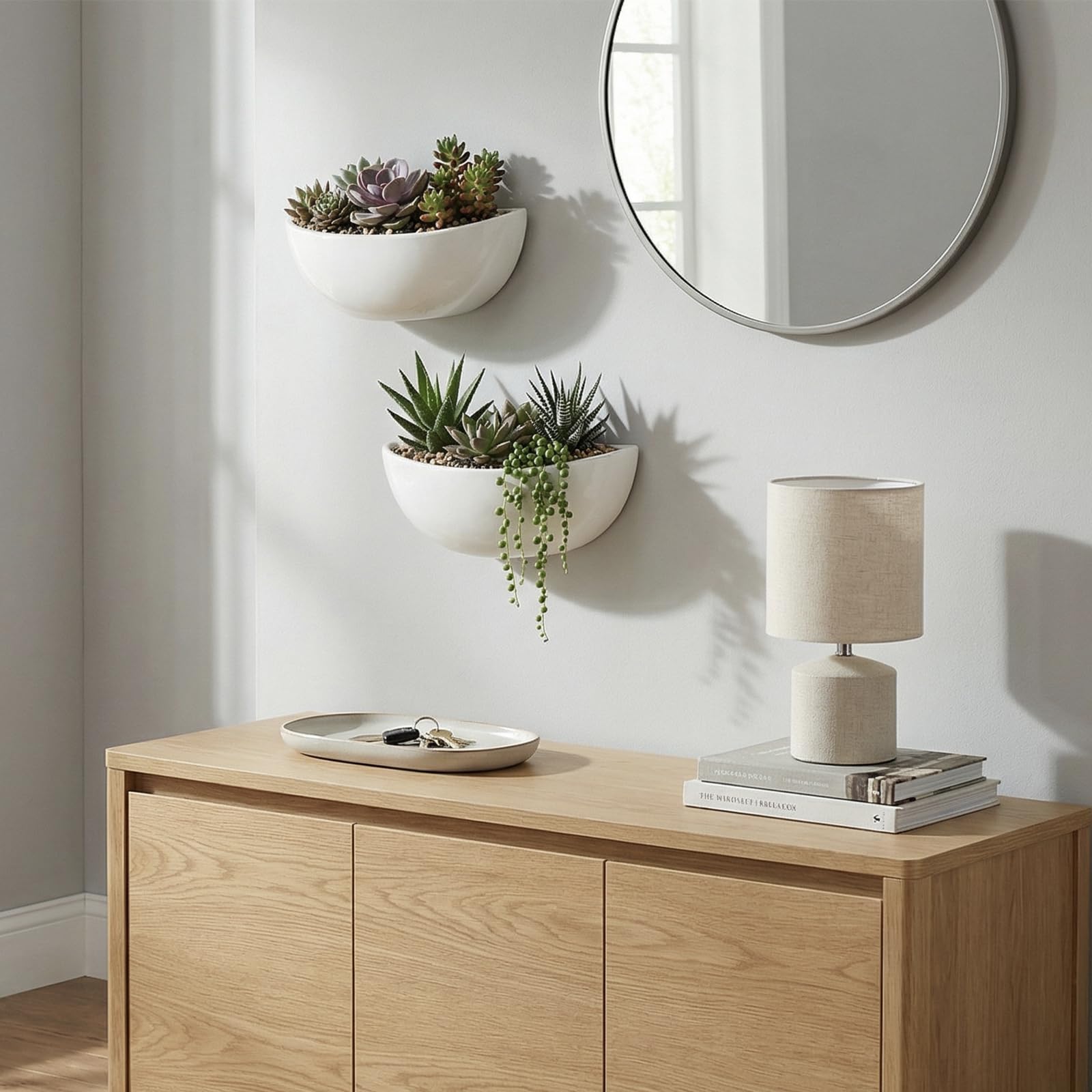 Two-pack MyGift wall planters hung together for versatile indoor arrangements.