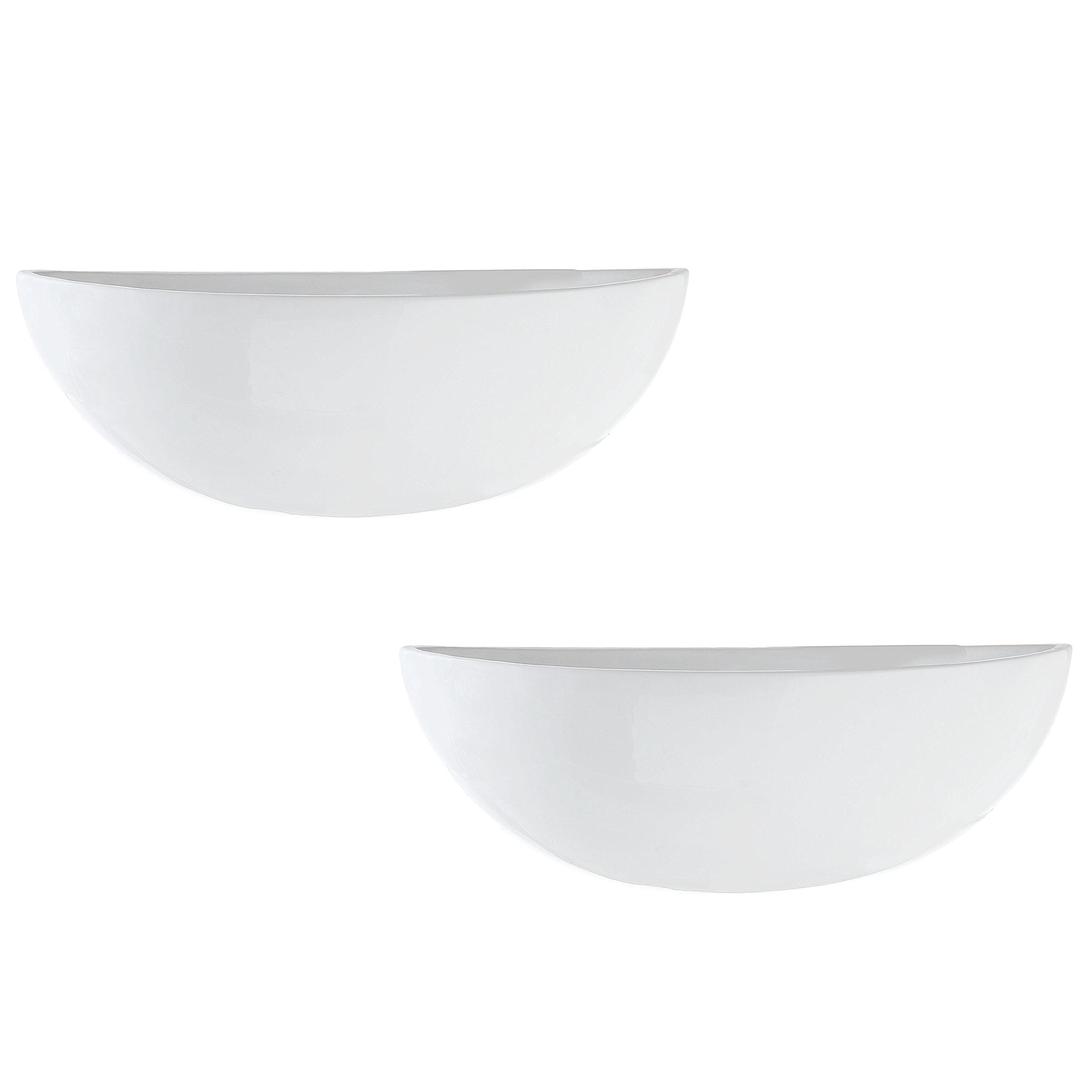 MyGift white ceramic wall planter perfect for small succulents and herbs.