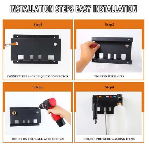 MYHLPER 1/4-inch quick-connect holders tidy the connectors for faster setups.