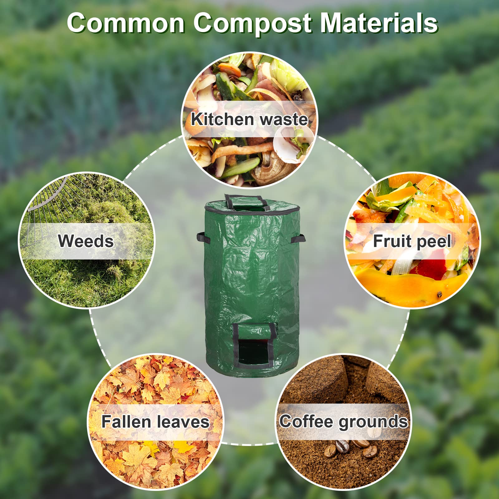 MyLifeUNIT compost bin's water-resistant material keeps contents contained during rainy days