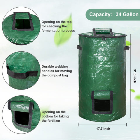 MyLifeUNIT compost bin with strong webbing handles for easy transport when full