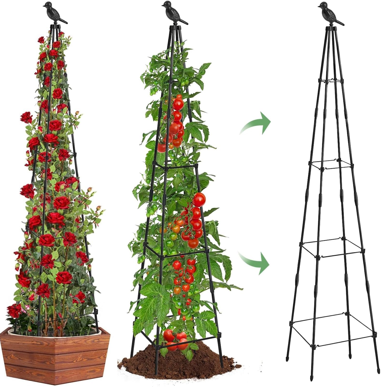 MYMULIKE 2-pack garden trellis assembly demonstration for versatile plant support