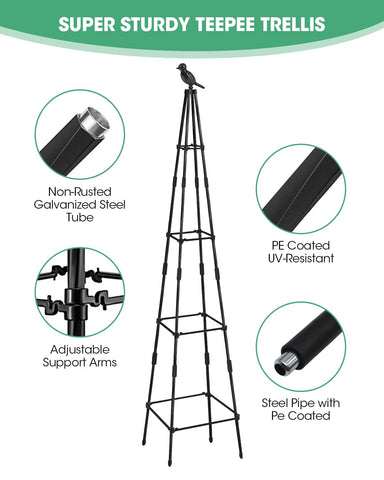 MYMULIKE includes ties and top connectors for complete installation