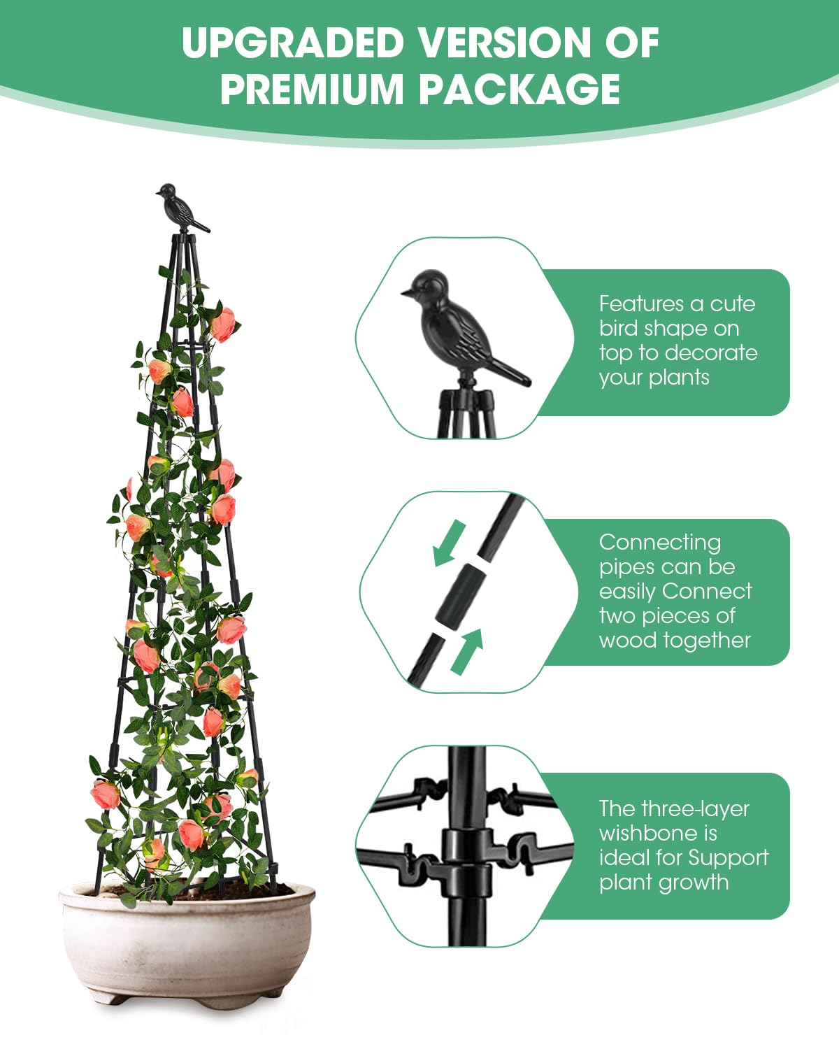 MYMULIKE rustproof coating on metal trellis for outdoor use