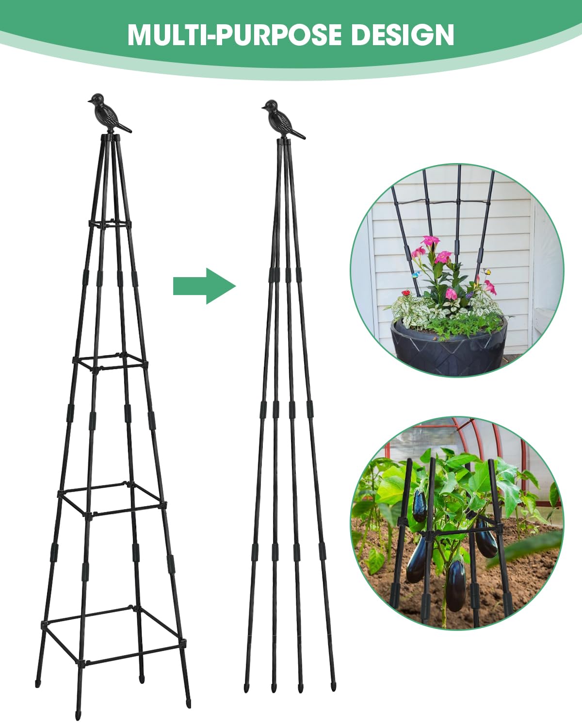 MYMULIKE easy tool-free assembly for quick garden setup