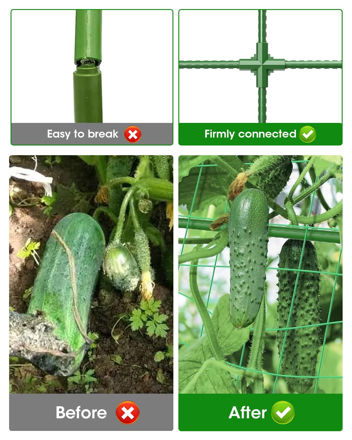 MYMULIKE 33x47-inch trellis grid elevates vines for better air circulation.