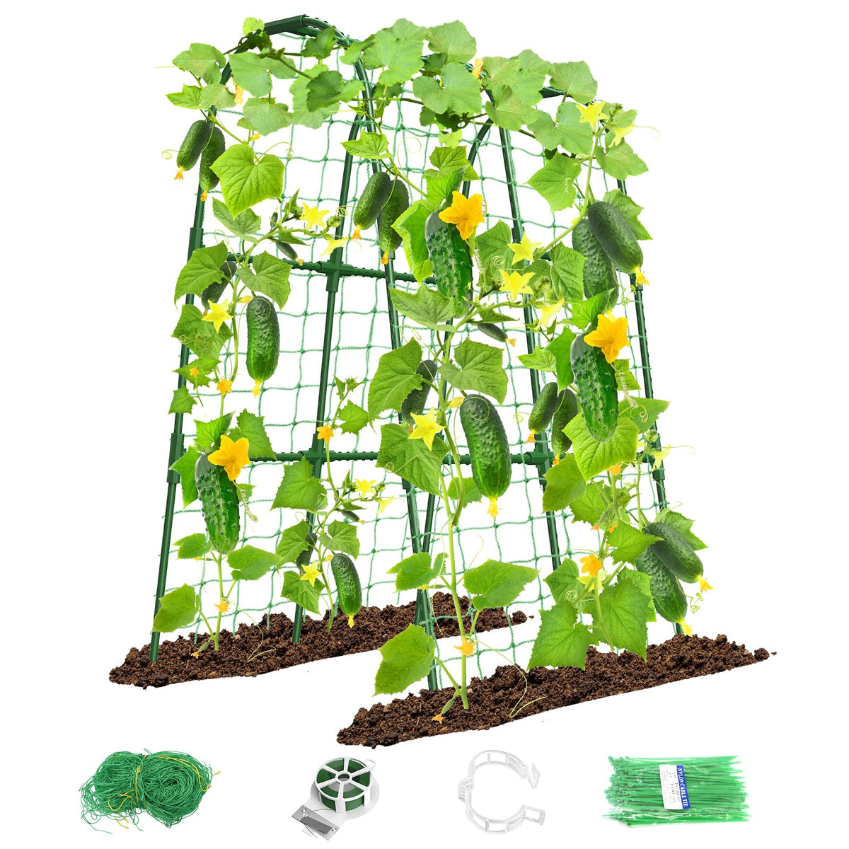 MYMULIKE cucumber trellis arch supports climbing vegetables for sturdy growth