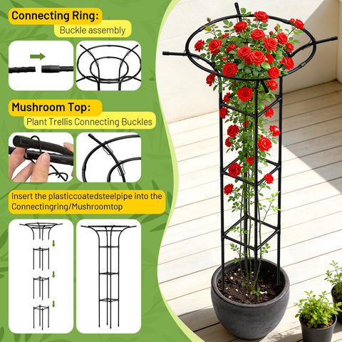 MYMULIKE durable trellis supports clematis, tomatoes, and peas.