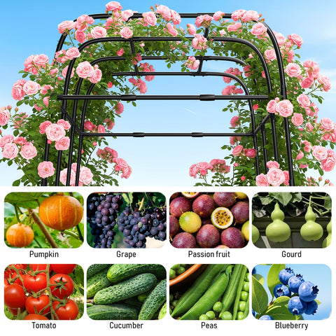 MYMULIKE garden trellis arch 7ft provides easy assembly for outdoor setup.