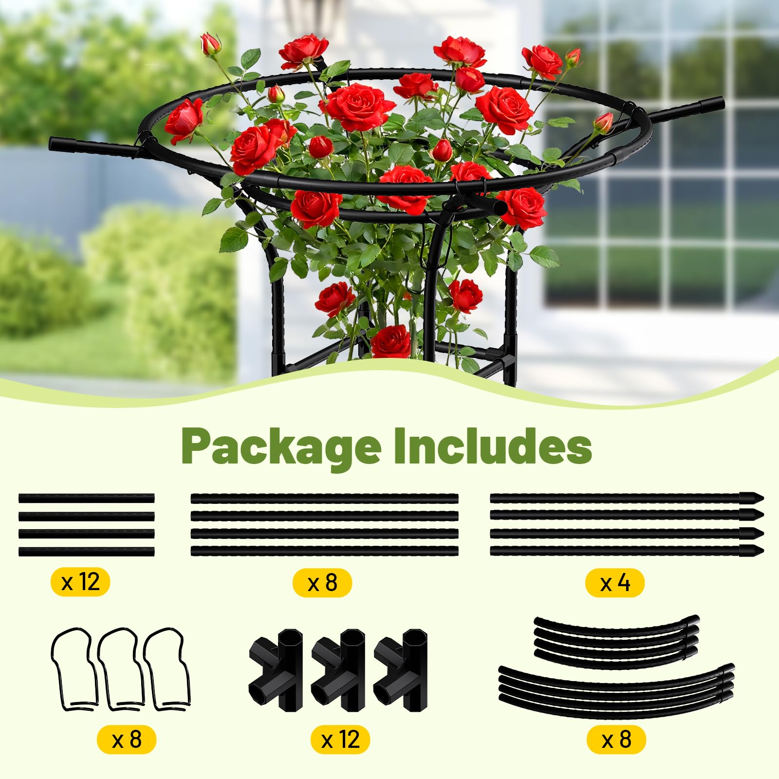 MYMULIKE easy-assembly trellis requires no tools for quick installation.