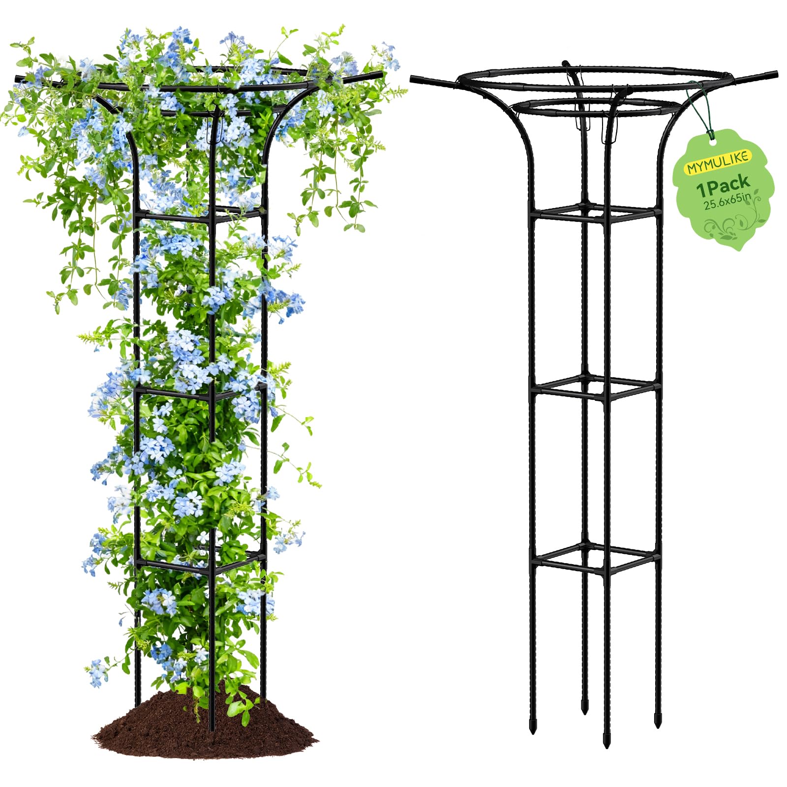 MYMULIKE garden trellis 65inch mushroom top supports vines and adds vertical interest.