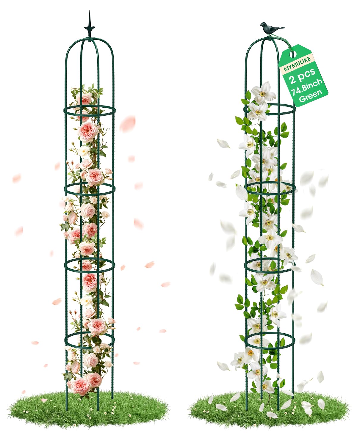MYMULIKE garden trellis provides 6ft tall support for climbing vines.