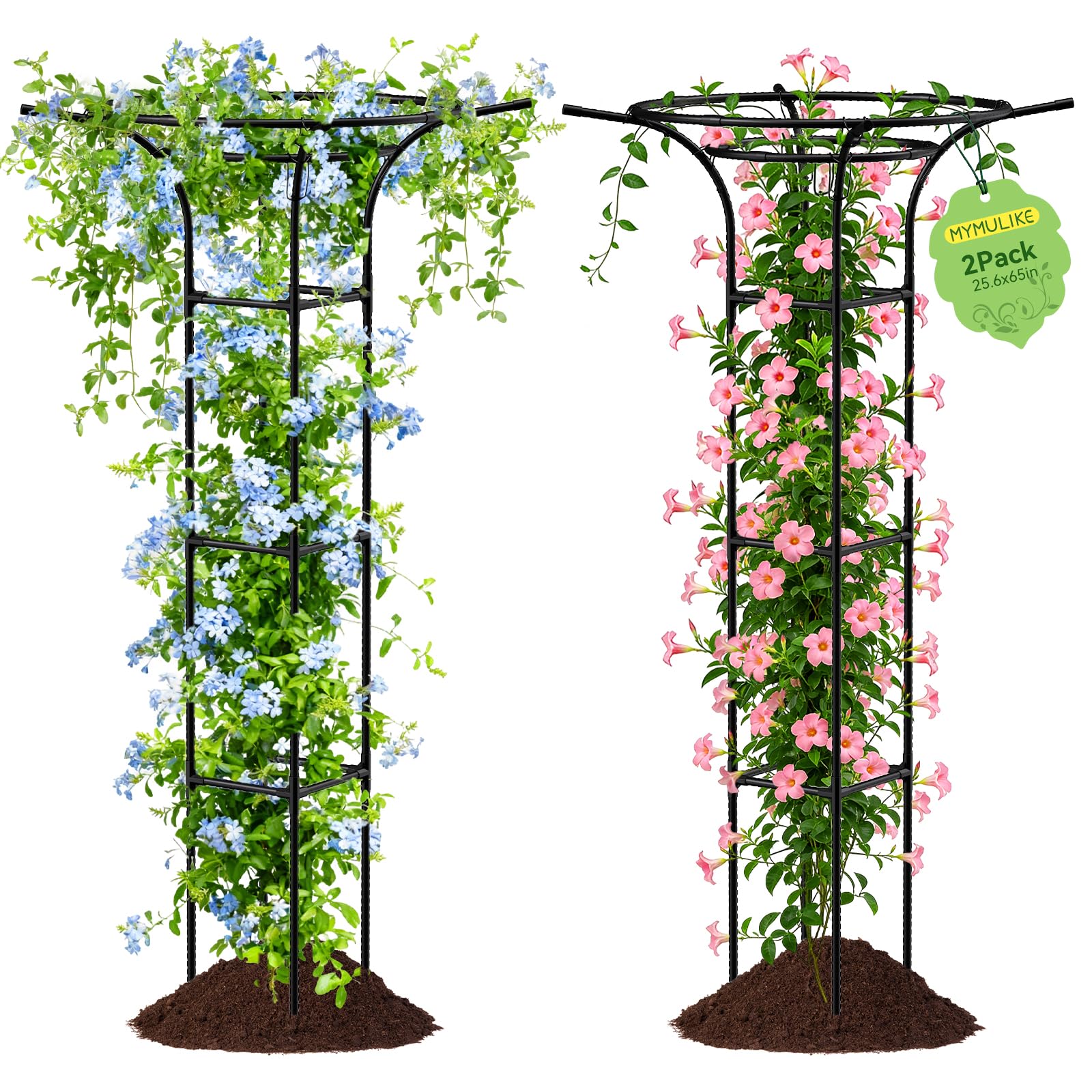 MYMULIKE garden trellis mushroom top for climbing plants, ideal for roses and clematis support.