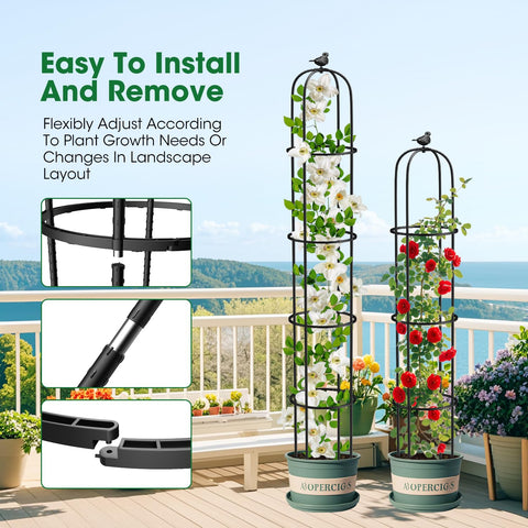 MYMULIKE ground-insertable trellis anchors securely for windy conditions.