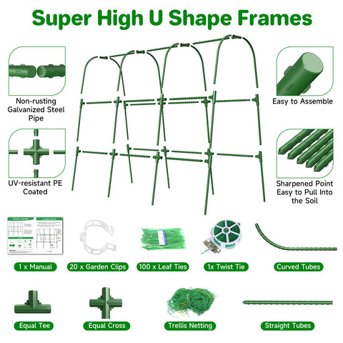 MYMULIKE nylon mesh and plant ties guide vines for tidy growth.